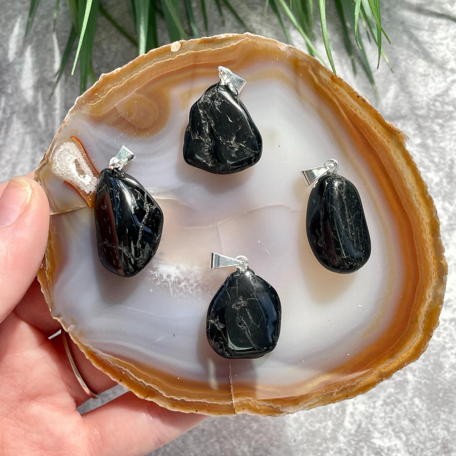 Tumbled Mini Pendant - Black Tourmaline Tumbled Mini Pendant - Black Tourmaline